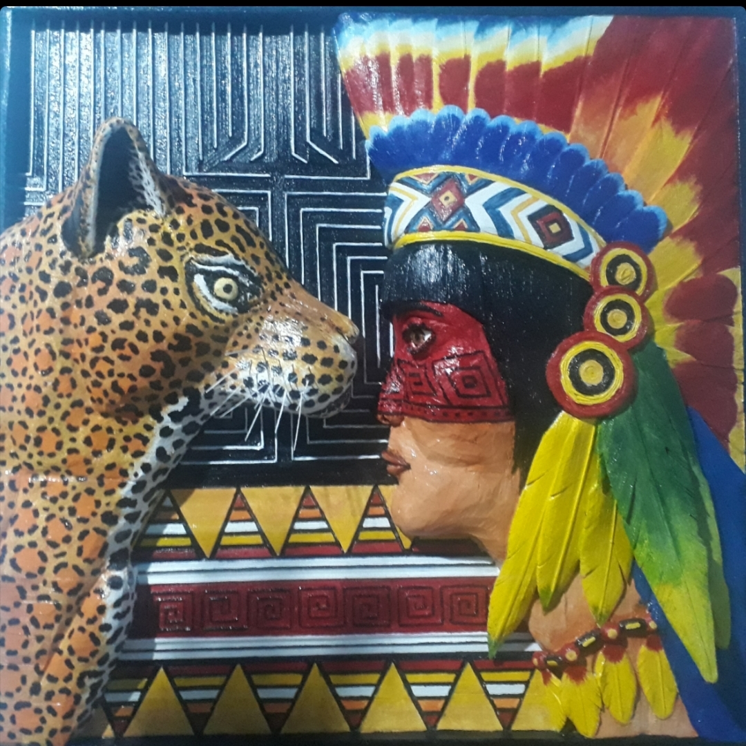 Quadro Índio e Onça